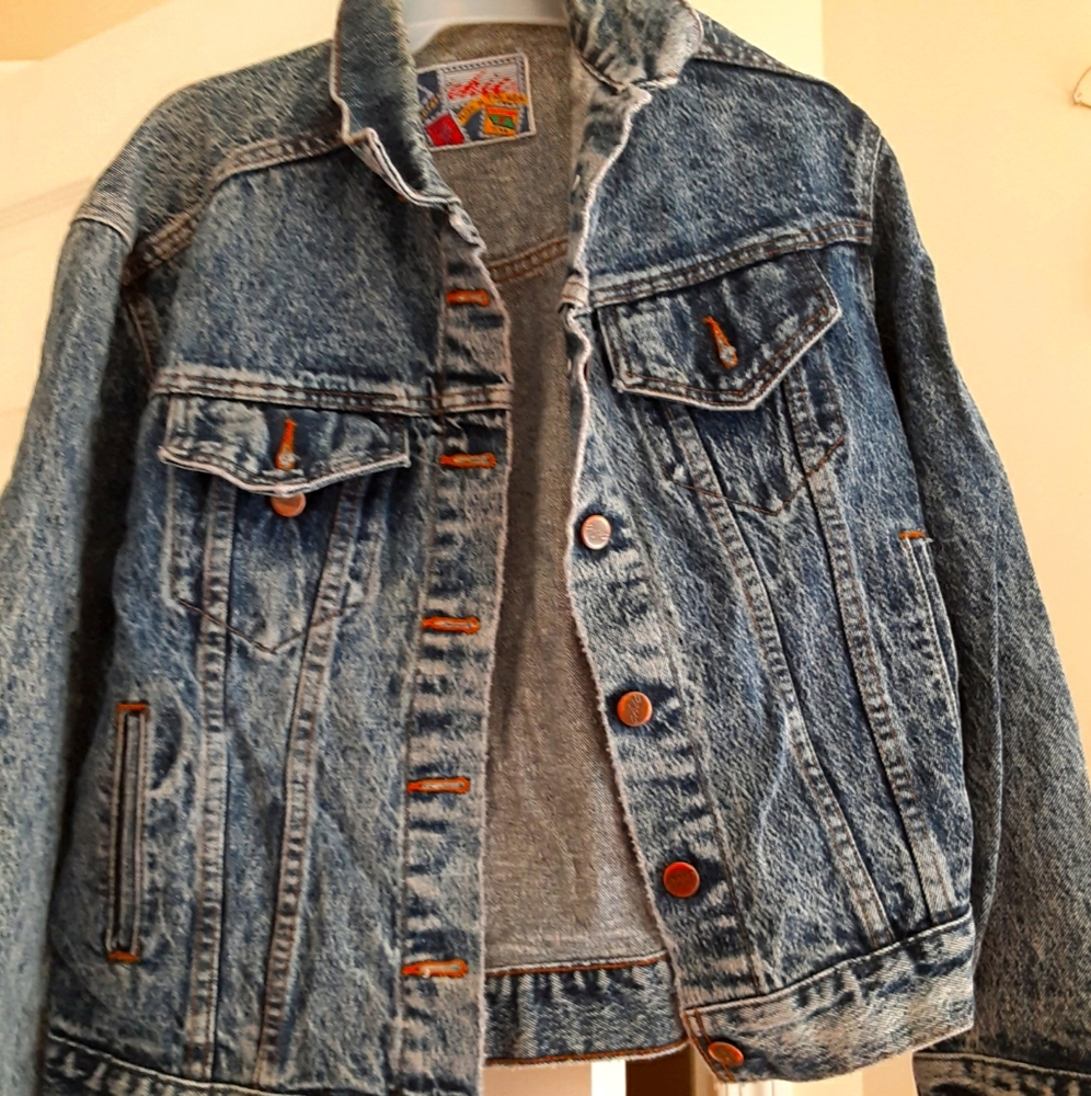 Chic acid wash retro 80's jean jacket